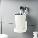 Cup holder - 2 pieces - Cup holder Bathroom - Wall mounted - Self-adhesive - Bathroom shelf - Bathroom rack - White - For placing soap dispensers, mouthwash cups, spice bottles, etc.