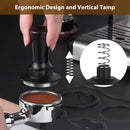 Coffee tamper - Tamper - 51 mm - Coffee press - Espresso tamper - 304 stainless steel - Aluminum handle - Base Ripple - Scale adjustment - For cafes, coffee lovers - Black