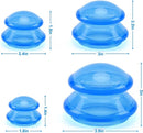 4-piece Cupping cup - Cupping cups - silicone cups - Cupping Set - Cupping For Cellulite - vacuum cup - For reducing cellulite anti-aging relieves pain and joints for buttocks, neck, body - blue