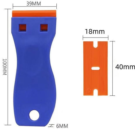 Cleaning Scraper - 4 Pieces (With 100 Blades) - Ceramic Hob Scraper/Car Film Scraper - Glass Scraper - Hob Scraper