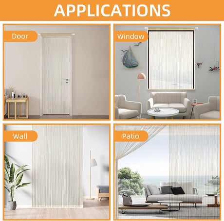 Fly screen curtain - Door curtain - Glitter mosquito net - Anti-fly door curtain - 100 x 200 cm - With gold thread - Polyester - Gold - Decorative curtain - Mosquito net
