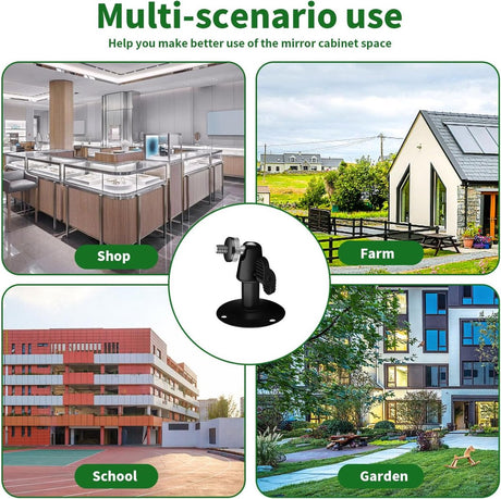 Metal Camera Bracket - 2 pieces - 360° adjustable - Wall mounting - For security cameras - Indoor and outdoor use - With installation accessories - Black