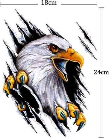 Car sticker - Eagle sticker - 2 pieces - 18*24 cm - Sports car stickers - UV and waterproof - adhesive stickers - Sports car stickers - Laptop stickers - animal sticker - for body hood home decoration creative car sticker - One left and one right