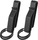 Keychain - 2 Pieces - Belt Keychain - Tactical Keychain - Duty Belt Keychain - Key Clip - Key Ring - Belt Clip - With Keyrings - Stealth Belt Loop Keychain Holder - 7.3*1.2*2.3 cm - Black