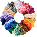 40 pieces silk hair scrunchies - satin hair elastics - hair scrunchies, hair ropes, scrunchies for women and girls, hair accessories - Scrunchies Velvet - Mega Pack Hair Accessory Hair Elastic Hair Bun