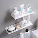2 pieces - Wall shelf - Shower shelf - shelves - 30CM - carbon steel - white - floating - for bedroom, bathroom, kitchen, living room, office