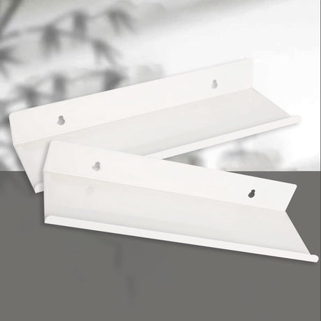 2 pieces - Wall shelf - Shower shelf - shelves - 30CM - carbon steel - white - floating - for bedroom, bathroom, kitchen, living room, office