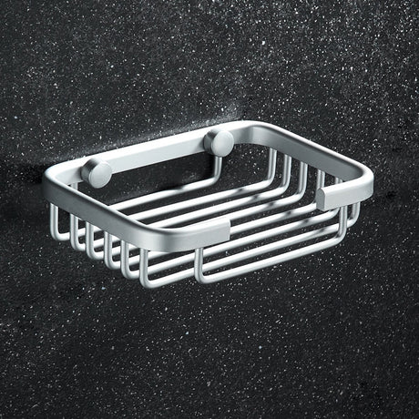 Soap Holder - Soap Dishes for Bathroom-Space Aluminum-Soap Basket Storage Racks-Soap Dish Holder Wall Mounted-Soap Holder-Soap Dish-Silver-Screw Drill Installation With Screws-For Storage Soap Sponge Brush - 8.5*13.5*3.5cm