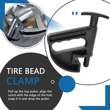 2 pieces - Tire heel clamp - Tire changer - tire pusher - Bead clamp - tire clamp - plastic - black - Universal - mounting aid - Rim Pry Wheel Changing Helper