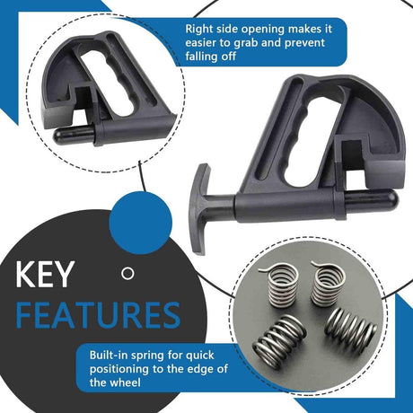 2 pieces - Tire heel clamp - Tire changer - tire pusher - Bead clamp - tire clamp - plastic - black - Universal - mounting aid - Rim Pry Wheel Changing Helper