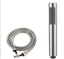 Shower head with 1.5m hose - Hand shower - Universal - Water saving - High pressure - Anti-kink hose - Brushed silver - Stainless steel and ABS - 19*3 cm - 1/2" thread