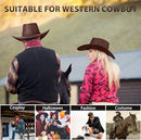 Beanie - Hat - Cowboy Hat - Hunter Hat - Polyester - Brown - 56-58 cm Head Circumference - Unisex - Wide Brim Hat