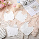Bibs - Pack of 12 - Large Bibs - Cotton - TPU - With Straps - Waterproof - Baby Bibs for Drool - Drool Cloths for Babies and Children - Suitable for Feeding, Wiping Away Drool and Protecting Clothing - 22 X 18 cm - White