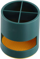 Toothbrush Holder - Bathroom Storage Box - Plastic - Electric Toothbrush Holder - Toothbrush Organizer - 4 Sorting Compartments - With Drip Tray - Multifunctional Desk Shelf - Suitable for Bathrooms, Kitchens and Offices - 10*10*11cm - Green