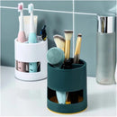 Toothbrush Holder - Bathroom Storage Box - Plastic - Electric Toothbrush Holder - Toothbrush Organizer - 4 Sorting Compartments - With Drip Tray - Multifunctional Desk Shelf - Suitable for Bathrooms, Kitchens and Offices - 10*10*11cm - Green