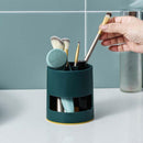 Toothbrush Holder - Bathroom Storage Box - Plastic - Electric Toothbrush Holder - Toothbrush Organizer - 4 Sorting Compartments - With Drip Tray - Multifunctional Desk Shelf - Suitable for Bathrooms, Kitchens and Offices - 10*10*11cm - Green