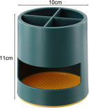 Toothbrush Holder - Bathroom Storage Box - Plastic - Electric Toothbrush Holder - Toothbrush Organizer - 4 Sorting Compartments - With Drip Tray - Multifunctional Desk Shelf - Suitable for Bathrooms, Kitchens and Offices - 10*10*11cm - Green