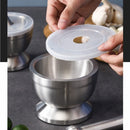 Mortar and Pestle - Stainless Steel Mortar and Pestle, Food Safe Pestle and Mortar Stainless Steel, Diameter 8.5 cm - Herb Grinder - Spice Grinder - With Lid