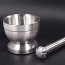Mortar and Pestle - Stainless Steel Mortar and Pestle, Food Safe Pestle and Mortar Stainless Steel, Diameter 8.5 cm - Herb Grinder - Spice Grinder - With Lid