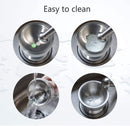 Mortar and Pestle - Stainless Steel Mortar and Pestle, Food Safe Pestle and Mortar Stainless Steel, Diameter 8.5 cm - Herb Grinder - Spice Grinder - With Lid