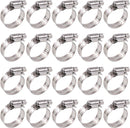20 pieces - Hose clamp set - hose clamps - 10-16 mm - Clamp set for the garden hose, drain hose or shower hose - silver - stainless steel