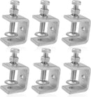 C-Clamps - Pack of 6 - With M8 Hexagon Bolts - Glue Clamps - Adjustable Clamping Range 0-25 mm - For Woodworking and Welding - Stainless Steel - Silver - 2.4*3.2*5.5 cm