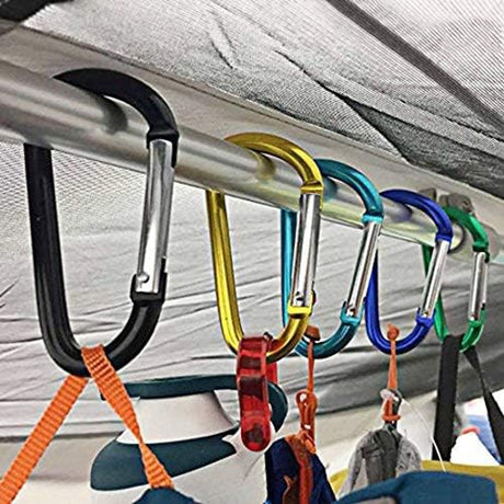 Light Pack Carabiners - 10 pieces - 4.5x56mm - Assorted Colors Random - Press - Carabiner - Carabiner - Carabiner - Musketon Hook