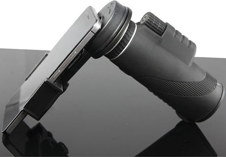 Smartphone Holder - Mobile Phone Adapter Mount - Smartphone Photography Accessory - Phone Camera Lens Set - Clip-On Design - for spotter's/binoculars/telescope with Ø 2.5 - 4.5cm