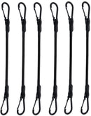 pieces - Elastic with carabiner - Rope Length 30 CM - black - Rope Diameter 6MM - Polypropylene yarn + latex silk - For securing sails, luggage, tents and bicycles
