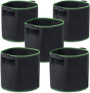 5 pieces - Plant growing bag - Grow bag - 10 Gallon - Grow pot - Plant bag - Sustainable - Reusable - Plant basket - Flowers - 40x30 CM - Black - non-woven fabric