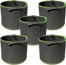 5 pieces - Plant growing bag - Grow bag - 5 Gallon - Grow pot - Plant bag - Sustainable - Reusable - Plant basket - Flowers - 25x30 CM - Black - non-woven fabric