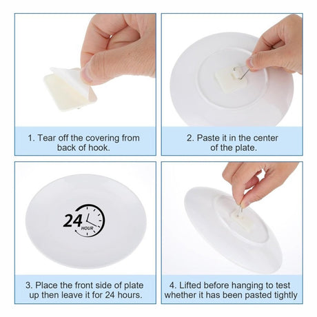 Self-adhesive hooks - Set of 45 - 3 sizes - 5 kg Load capacity - Adhesive hooks - Wall picture hangers - Picture hangers - Picture hanging hooks - For displaying decorative pictures and wall art - White