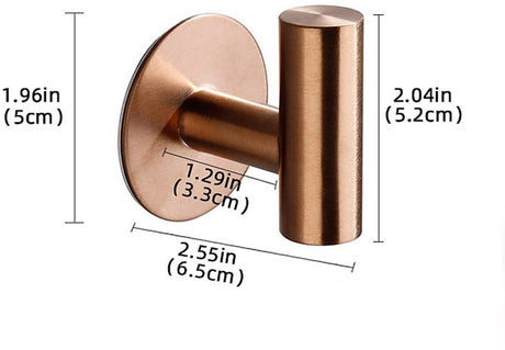 Self-adhesive Round Towel Hooks - 2 pieces - Hooks - 5×6.5×5.2 cm - Stainless Steel - Round Towel Hook - Rose Gold