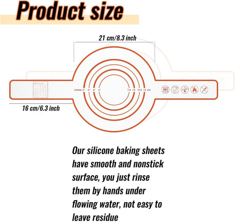 2 Pieces Oven Baking Mat - Bread Sling - Multifunctional - Silicone - Sling Baking Mat with Long Handle - Bread Baking Mat - Reusable Oven Liner with Long Handles - Suitable for air fryer, oven and microwave - 52.5×21.5×0.04cm