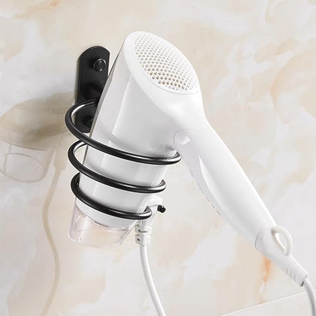Hairdryer holder - Hairdryer holder - Hairdryer holder - Black - Aluminum - Wall mount - Universal - 120*95*95mm