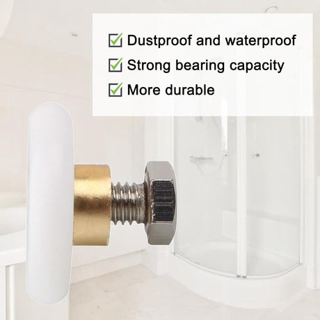 4 pieces - Shower door caster - Shower door wheels - Shower wheels - Sliding door wheels - Shower cabin wheels - diameter 19mm - Replacement parts for bathroom - nylon