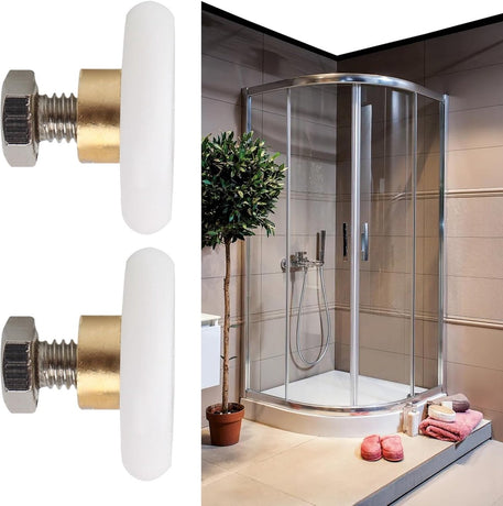 4 pieces - Shower door caster - Shower door wheels - Shower wheels - Sliding door wheels - Shower cabin wheels - diameter 19mm - Replacement parts for bathroom - nylon