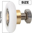 4 pieces - Shower door caster - Shower door wheels - Shower wheels - Sliding door wheels - Shower cabin wheels - diameter 19mm - Replacement parts for bathroom - nylon