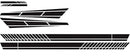 Car sticker - 6 pieces/3 pairs/1 set - Stripe side sticker - Graphic sticker - PET - Black - For car decoration