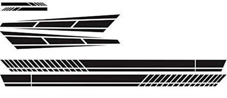 Car sticker - 6 pieces/3 pairs/1 set - Stripe side sticker - Graphic sticker - PET - Black - For car decoration