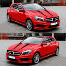 Car sticker - 6 pieces/3 pairs/1 set - Stripe side sticker - Graphic sticker - PET - Black - For car decoration
