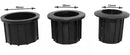 Set of 3 - Parasol base adapter inserts - Reduction rings - 48/38/32 mm center column - Replacement parts for parasol bases - Mounting for outdoor parasol pole