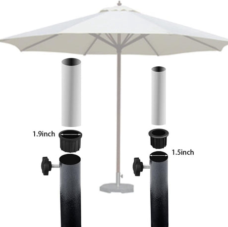 Set of 3 - Parasol base adapter inserts - Reduction rings - 48/38/32 mm center column - Replacement parts for parasol bases - Mounting for outdoor parasol pole