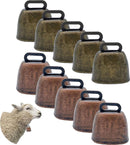 10 Pieces - Cowbell - Cowbells - Decorative Cowbells - Farm - Bell - Grazing Cowbell - Metal Cow Bell Bells - Goat Bell - Animal Gift - Bronze*5+red bronze*5 - Metal - 35*37mm