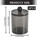 3 pieces - Cotton Ball Holder - Cotton Swab Holder - Cotton Pad Holder - Black - PS - 11*7*7cm