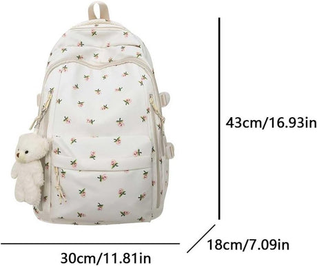 Backpack - School Bag - Backpack - Girl Backpack - School Backpack - School Bag - Tablet Backpack - 20 Liters - Roses