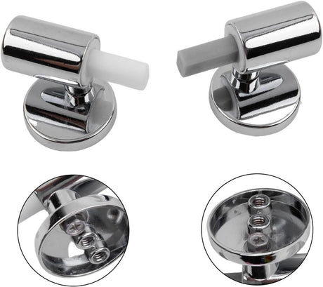 1 Set - Toilet Seat Hinge - Replacement Hinges - Slow-Release Hinge - Toilet Seat Hinges - Toilet Seat Fixing Kit - Zinc Alloy - Silver - For Bathroom Toilet Lid, Appliance Lid