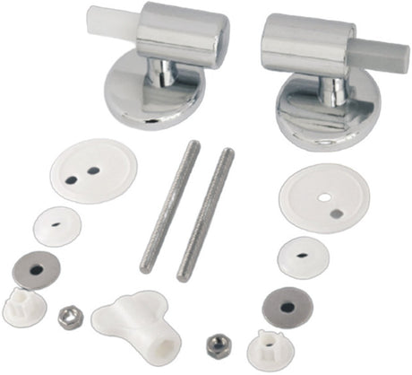 1 Set - Toilet Seat Hinge - Replacement Hinges - Slow-Release Hinge - Toilet Seat Hinges - Toilet Seat Fixing Kit - Zinc Alloy - Silver - For Bathroom Toilet Lid, Appliance Lid