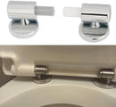 1 Set - Toilet Seat Hinge - Replacement Hinges - Slow-Release Hinge - Toilet Seat Hinges - Toilet Seat Fixing Kit - Zinc Alloy - Silver - For Bathroom Toilet Lid, Appliance Lid