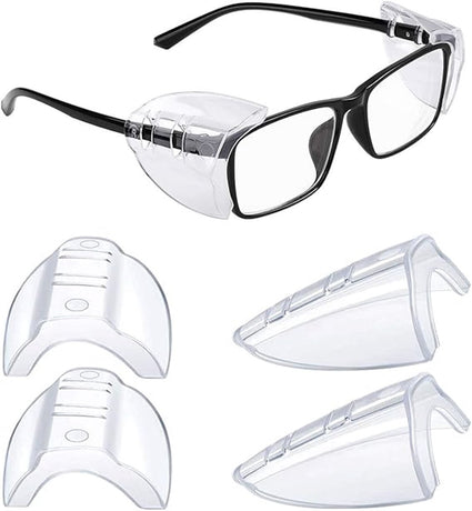 pieces - Side shield protection - side shields - Eye protection - with left and right signs - for small medium glasses - universal - 4.5*5 cm - transparent - plastic - Glasses accessories